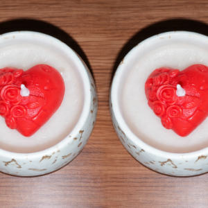 romantic heart candle duo